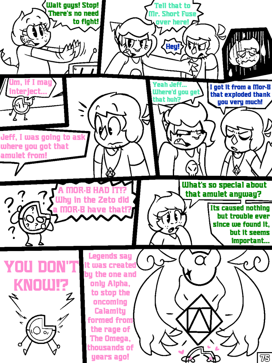 CherryBerryArts's tweet photo. ~Pages 75-78~ π·β
Things calm down a bit while Mor-H explains the origins of the Amulet and Jeff explains the game plan! The heroes venture forth to the Water Sector!
#LostinReality #webcomic https://t.co/GFliTHTird