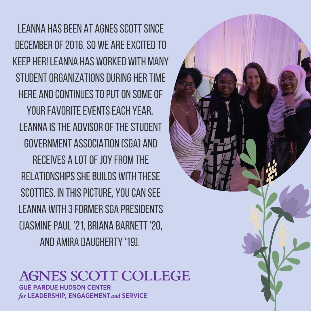 asccles's tweet photo. Welcome back LeAnna! LeAnna will be leading our center as we bring you all things social at Agnes Scott. Drop a hello below in the comments or visit LeAnna in her office in Alston 218. #AgnesScottCollege #SocialScotties #LeadingEverywhere #ScottiesServe https://t.co/iy2IDRSKAI