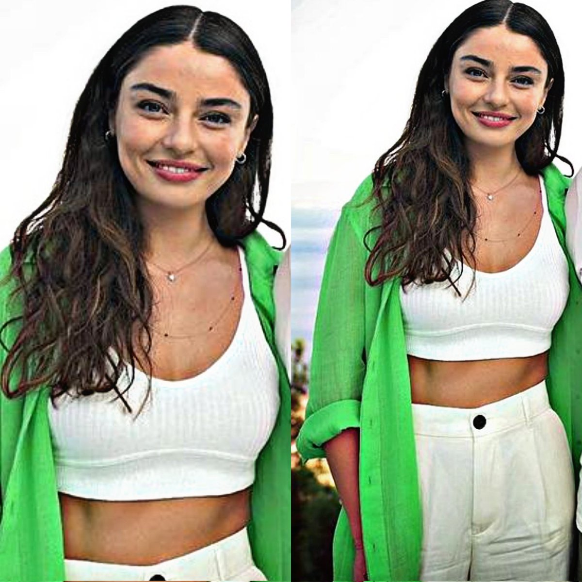 Mavi hanim is glowing in Yeşil and white 💚💫✨
and
Pardon but those abs 🥵❤‍🔥
#AyçaAyşinTuran