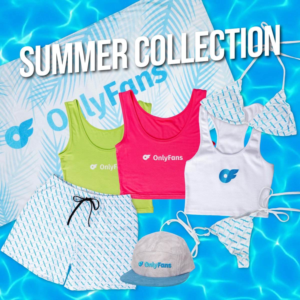OnlyFans's tweet photo. ☀️ Soak up the sun in our new Summer Collection! Shop our latest #OFMerch collection at: https://t.co/AnOhcFaRC1 https://t.co/hBSDpjRe48