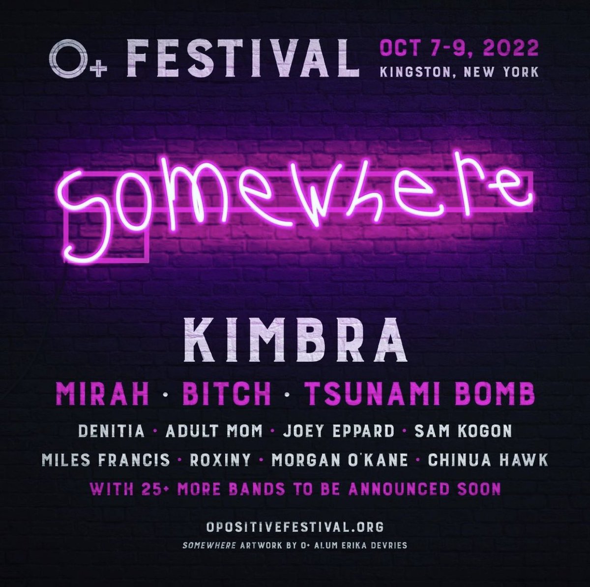 We are beyond excited to announce we will be coming out to the East Coast to participate in O+ Festival in Upstate New York in October! We hope to see you there! #tsunamibomb #opositivefestival