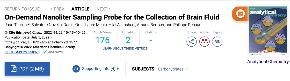 joanteixidor10's tweet photo. The paper reporting an important piece of my PhD was just assigned its journal volume at Anal. Chem. 😃 Check it out to learn about the novel way to sample molecules in the brain that we developed with the @LashuelLab & the #MSEAP! #EPFL #LMIS4 #phdlife
https://t.co/XDdjIlQBV6 https://t.co/q1GqFs6Qyi