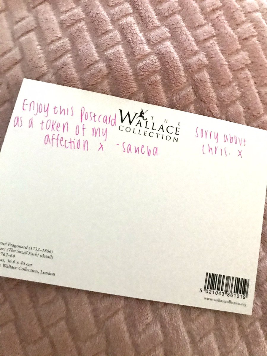 grvtyfaIIz's tweet photo. july 26th; went saheba’s to pick up my pottery painty bowl, my book and the postcard she kindly got me from the wallace collection #flyhighchris https://t.co/eTAVikDeaM