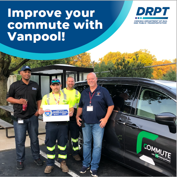 VirginiaDRPT's tweet photo. Welcome Transform 66 Vanpool Program’s newest riders! Joining a vanpool is a great way to save time and money. Let us help you make your ride easier on I-66!
Learn more: https://t.co/LudF9qPKDK
#Vanpool
#Transform66
@VaDOTNOVA https://t.co/aam6JRLCyy