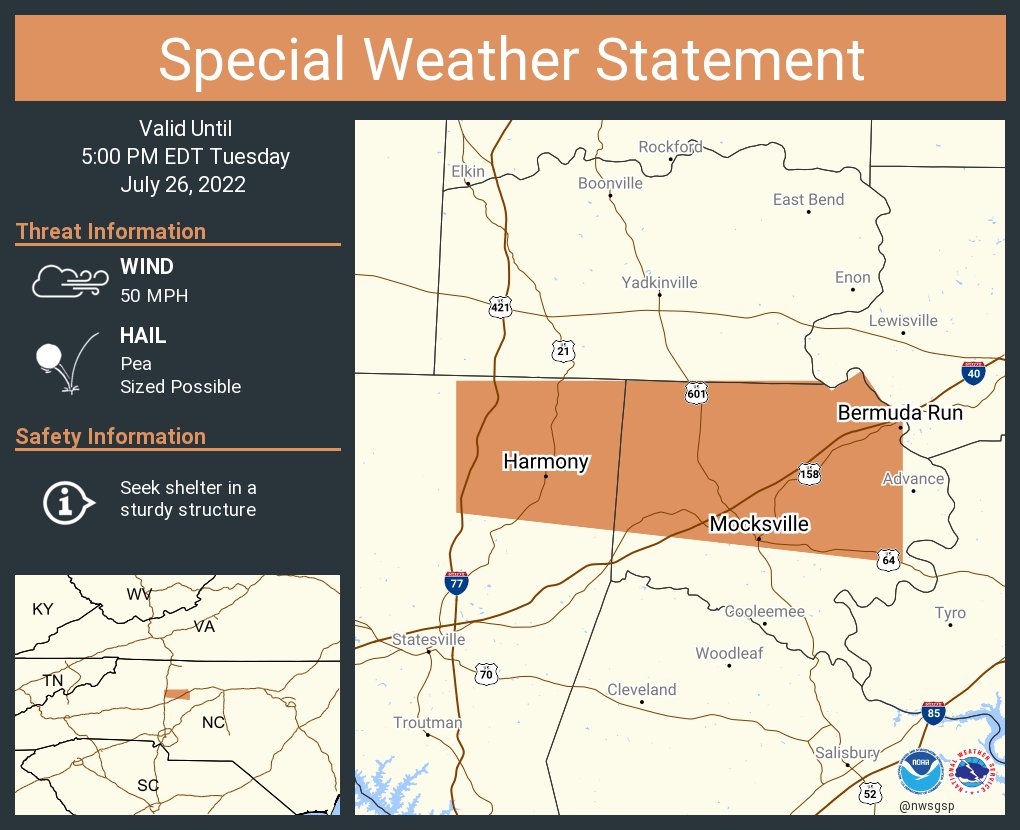 NWS GSP on Twitter "A special weather statement has been issued for