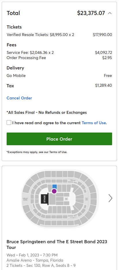 Sure, why not.
#Ticketmaster #BruceSpringsteen