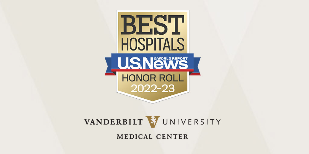 We’re honored to be the only Southeast med center on this year’s Honor Roll of Best Hospitals in the country. Congrats to our doctors, nurses, staff who make us and <a href="/VUMCchildren/">Children's at VUMC</a> the Southeast leader in care for adults and children. spr.ly/6011zLSDW #BestHospitals