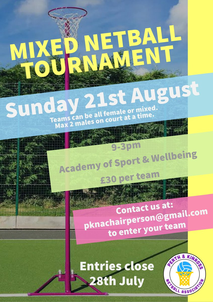 🔆MIXED NETBALL TOURNAMENT🔆

We still have a few spaces for our mixed tournament on Sunday 21st August so grab your teammates and come along for some fun to kickstart the season.