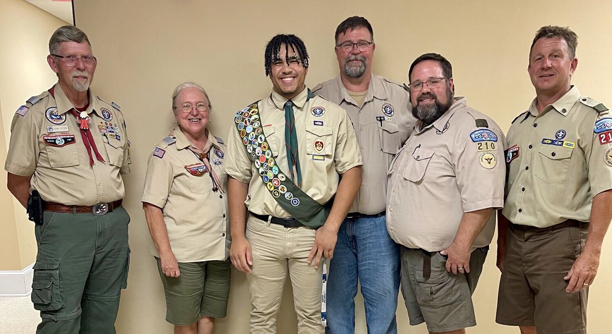 MichaelBlakeII's tweet photo. I am very blessed to have achieved the rank of Eagle Scout 🦅, the highest level in Scouting! Big THANKS to Troop 210 in Angier, NC for preparing me for life as a Scout. Most importantly I thank my parents for guiding me through this journey! I couldn’t have done it without you! https://t.co/hKjVx8jW9i