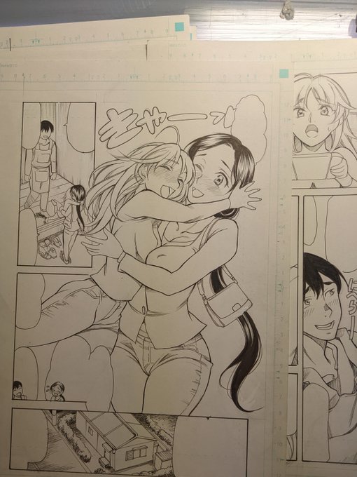 夏コミ用の新刊進捗です。
ペン入れ、ベタまで終了しました。
今回はオリジナル。血の繫がらない母娘のラブラブ調教物です。
この手の題材は『ドロップ』以来ですね。 