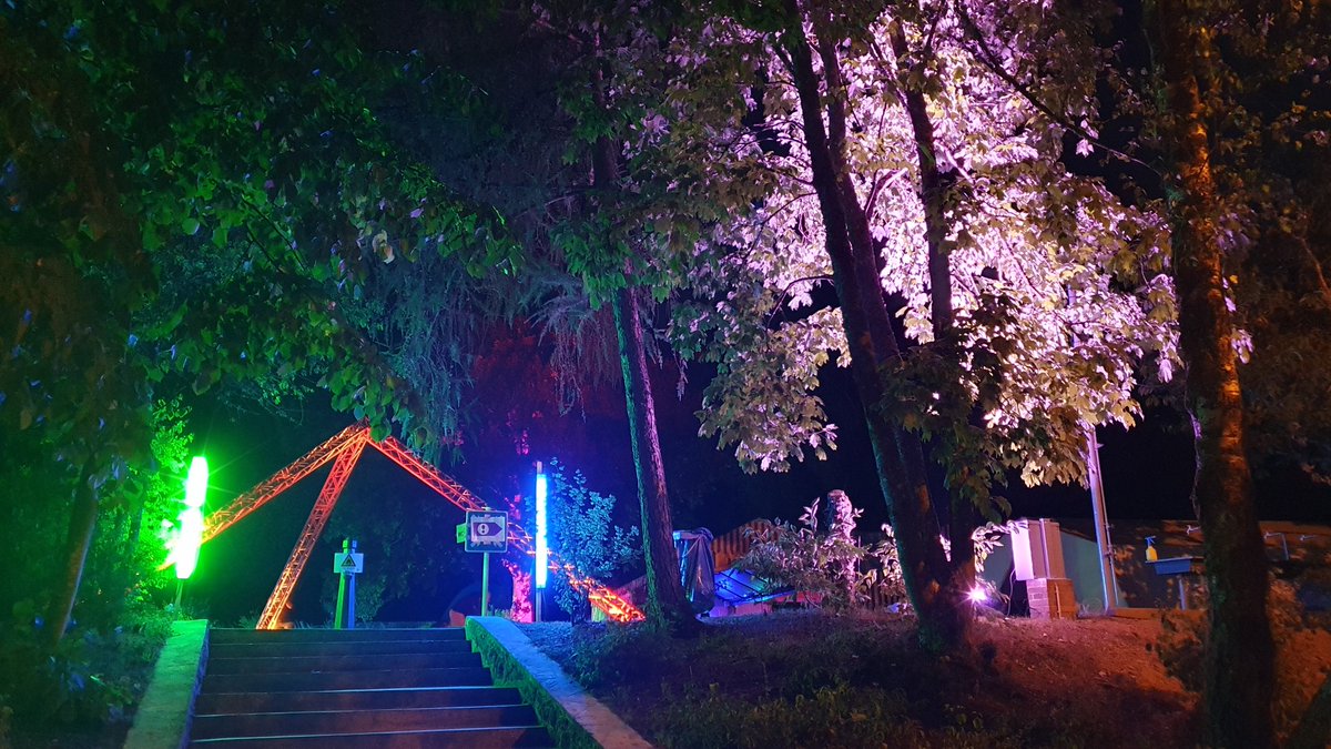 HaxoGreen's tweet photo. What happens during the night at pre-HaxoGreen?
Light decorating!
It starts to look awesome and it's not even in its final form! https://t.co/aFjNMsoHZG