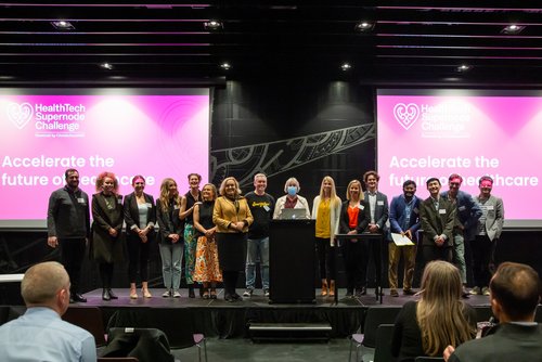 Ka pai to Jason Johnstone in being awarded the Te papa Hauora Innovation Prize at the Healthtech Challenge Demo and Awards Night in Christchurch on 12 July.  Powered by <a href="/Christchurch_NZ/">ChristchurchNZ</a> and delivered by <a href="/MnstryofAwsm/">Ministry of Awesome</a>, the Healthtech Supernode Challenge is a popular annual event!