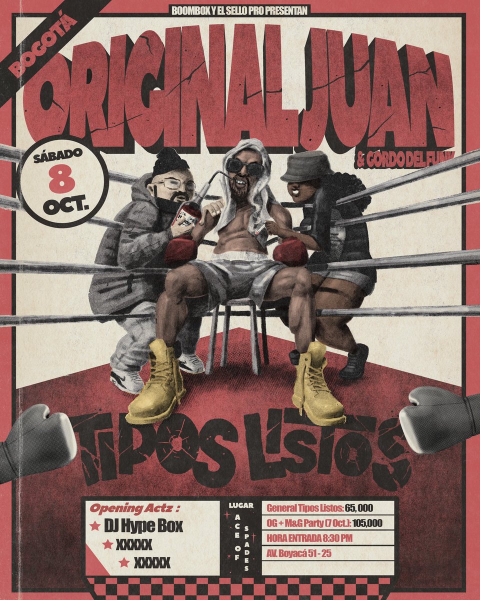 El TIGERE <a href="/OriginalJuan23/">OriginalJuan</a> trae sus barras más pesadas para navegar sobre los ritmos del <a href="/GordoDelFunk/">Gordo Del Funk</a> 
.
Las RESERVAS están ABIERTAS y el CUPO es LIMITADO
Info y Compra por WhatsApp 302 5230296 o con un solo click aquí  
👉🏼 bit.ly/InfoOGJuanBta