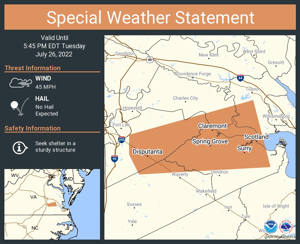 NWS Wakefield on Twitter "A special weather statement has been issued