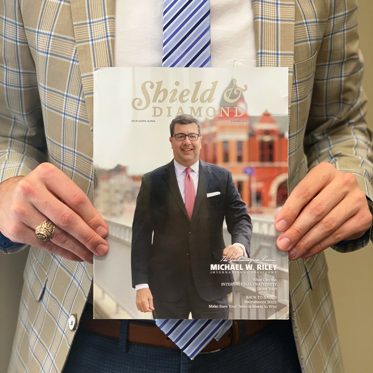 The Summer Shield &amp; Diamond is online! This issue features an exclusive sit-down with Past International President Mike Riley (Kansas State, Alpha Omega '84). Read the magazine: pikes.org/news/shieldand…