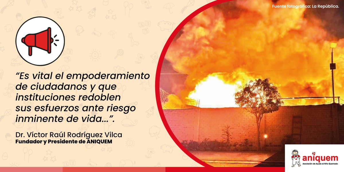 🔴Incendio en #Ate. <a href="/Aniquem/">Aniquem</a> considera esencial más empoderamiento de ciudadanos y que instituciones redoblen sus esfuerzos ante riesgo inminente de vida. Nuestro #pronunciamiento completo aquí➡️bit.ly/3PEISxn