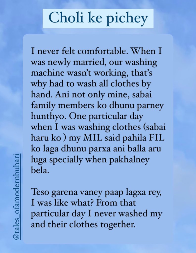 Have you ever felt embarrassed to dry your under garments outside? #underwear #penti #bra #modernbuhari #shame #newlywed #nepalibride #nepaligroom #nepaliwedding #nepal #nepalibridesmaid #parenting #travelnepal #nepaldiaries #nepali #modernbuhari