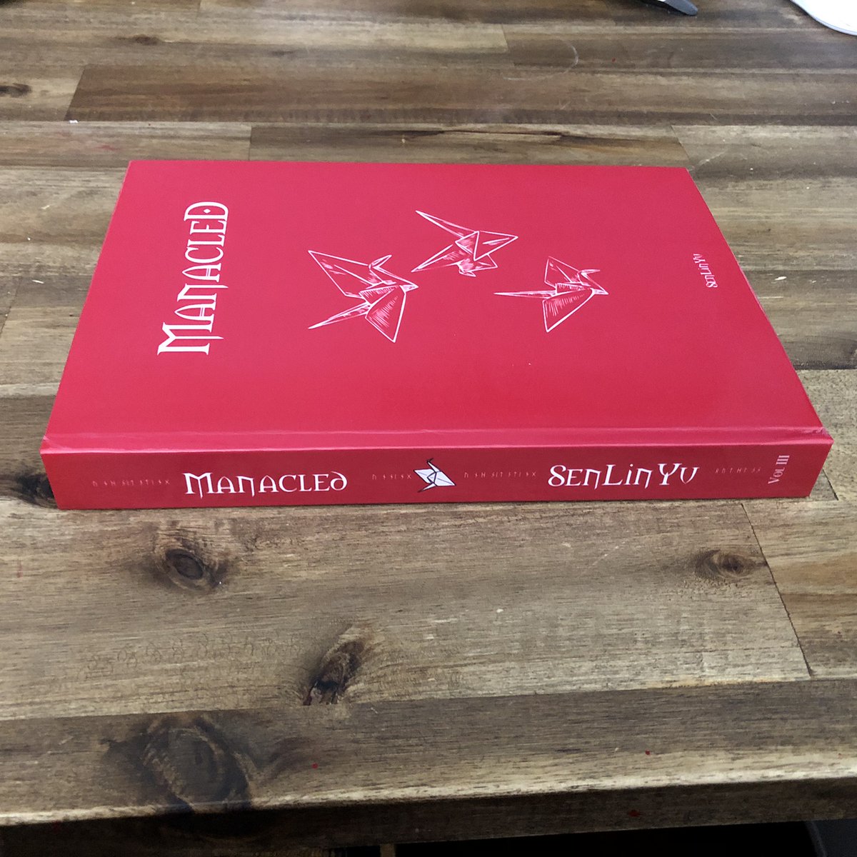 inkdrinkbindery's tweet photo. Red Manacled edition. It's taken months to get here with all the medical 🤒 crap happening but finally got the first book out of the press from my last round of commissions. 🤪 https://t.co/B8z5ixXzxO