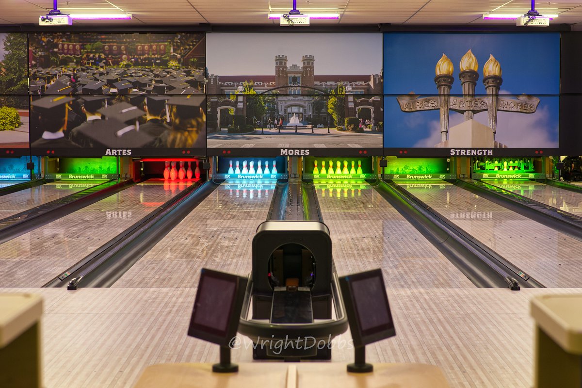 WrightDobbs's tweet photo. The new bowling center at The @floridastate University.
As an alum, it's exciting to see this new union almost operational! They're in a soft opening, so went by to get some pictures of the new center! Can't wait to bowl! #FSUNewUnion #IHeartTally #FSU #Seminoles #Noles #FSUAlum https://t.co/gRKKbnBxbK