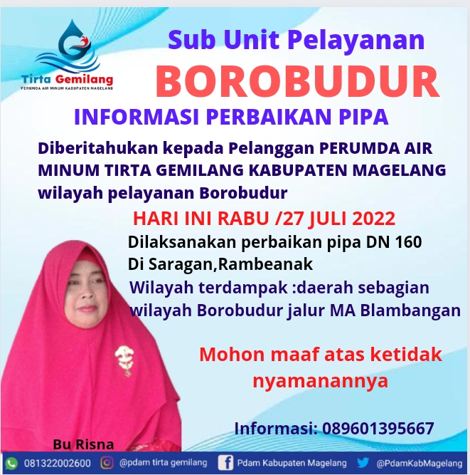 Informasi perbaikan pipa DN 160 di Saragan dan Rambeanak

#pdam #perumda #perumdaairminum #tirtagemilang #kabupatenmagelang #kabmagelang #kominfomagelang