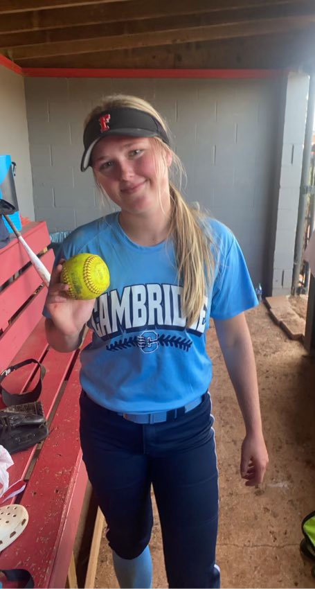 CambridgeLBFP's tweet photo. Game 2 vs. Forsyth Central 6-2

@jaydabraith04 went the distance only needing 89 pitches while also showing some great defense on the mound!

But today’s #BomberBear @kategordon_12 who put a no doubter over the LF wall for a 3 run 💣 put the Bears up 4-1. https://t.co/SpZlL8Cuso
