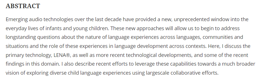 jsed_infancia's tweet photo. "Analysis of children’s everyday language experiences using longform audio: promises and pitfalls "
https://t.co/iyiVkAGFAo
JSED article and JSED perspectives by Prof. Melanie Soderstrom
#JSED #education #research #everydaylanguage #experiences #longformaudio #children https://t.co/WJI6I4cy7p
