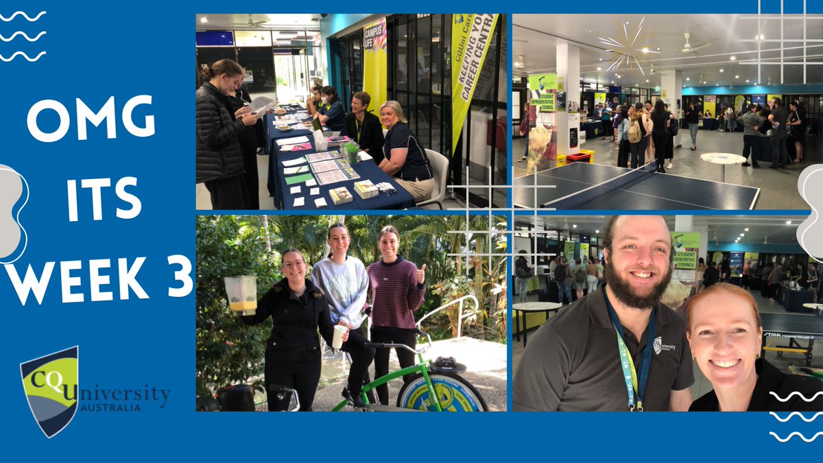 VictoriaRoome's tweet photo. It’s Week 3 of Term 2 - crunch time!📚 @CQU has support services, clubs, mentors etc out and about across campuses this week reminding students we are here for them #omgweek https://t.co/lFnKzLo4P5