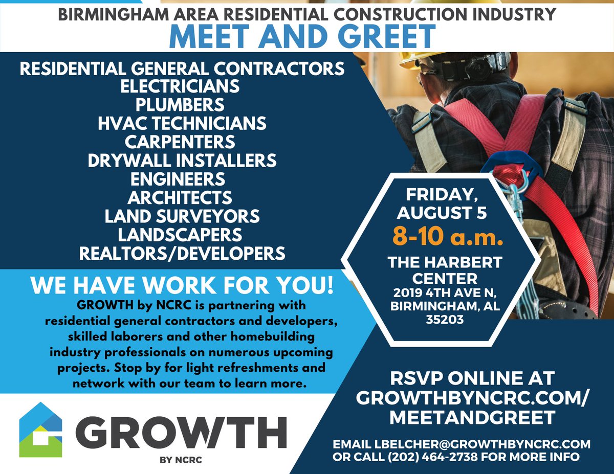 Growthbyncrc's tweet photo. Residential construction industry professionals in the Birmingham area will definitely want to make it out to this event! RSVP online now at https://t.co/C4Asl0n43R! https://t.co/tIGAgKSFZR