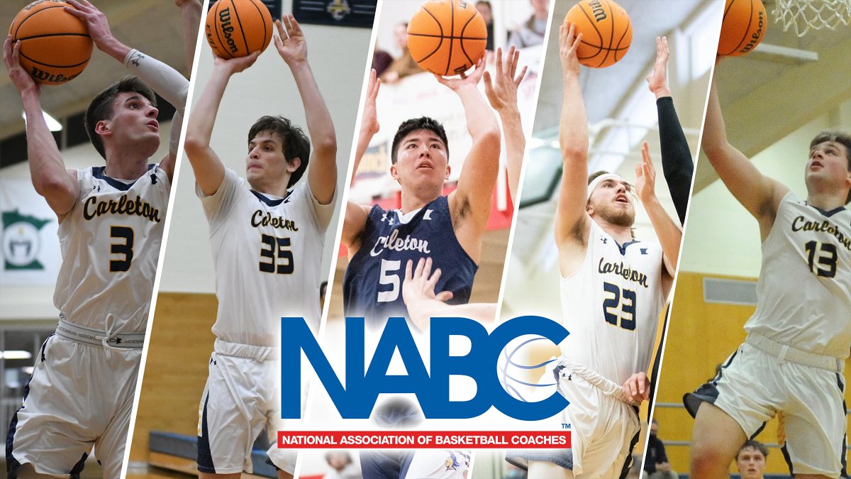 CarletonKnights's tweet photo. .@carletonmbball took home the NABC's Academic Excellence Award for the ninth straight year, while five upperclassmen on the roster were tabbed for the Honors Court.  
Release: https://t.co/d74YbGuRJP
🏀 📚 🎓 https://t.co/owfVV6Q7jk