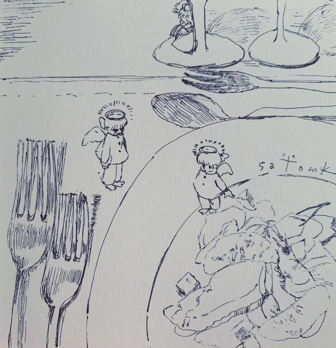 「 ぼくの思考 」

#ドローイング
#わたしのなかのてんし 