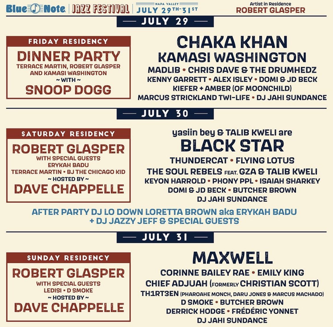 Excited to be playing this weekend at the @BlueNoteNapa Jazz Festival. The line-up is stacked, and I’m honored to share the stage with some of the greats. Can’t wait to see you there!

Tickets available at bluenotejazzfestival.com/napa/