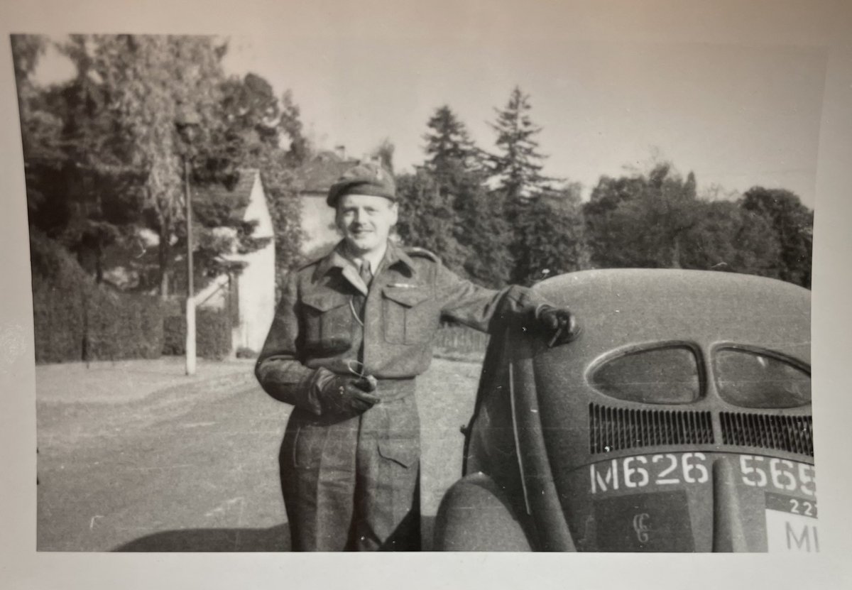 ratrodbenny's tweet photo. Going thru stuff from an estate and Iβm finding some cool pictures of the Adventures of Mr Rose. He was highly admired by people he served with in Europe in WW2. Here is a cool pic with a split window VW. #Volkswagen #vwsplitwindow #ratrodbenny https://t.co/CB3kI03Ky7