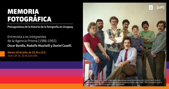 CdF_IM's tweet photo. En minutos arranca “Memoria fotográfica" en la #SedeCdF. En este 2do. ciclo la primera entrevista será a ex- integrantes de la Agencia Prisma. + info: https://t.co/JCJFA7XmBD. Si estás en casa miralo por zoom https://t.co/mE5UaQigrE o en nuestro Canal de YouTube. https://t.co/cBzBfMb6E9