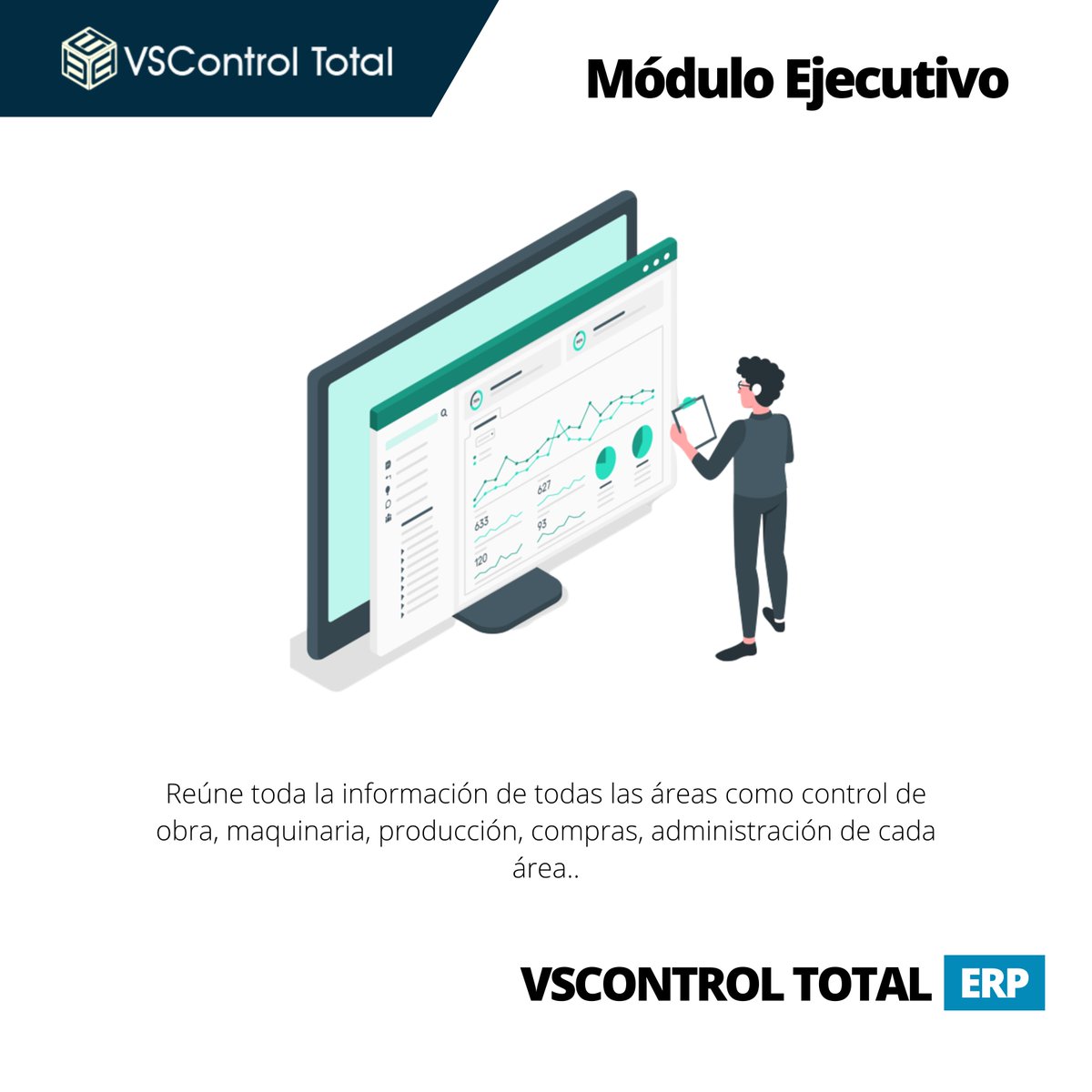 VSControlTotal's tweet photo. Estar equipado con herramientas que le permitan revisar, consultar, gestionar la información proveniente de sus colaboradores. Este módulo tiene como objetivo mostrar el comportamiento y dirección de su negocio.

#vscontroltotal #visionsystems #erp #proyectos #desarrollo #erp https://t.co/AxuLgU6Dgu