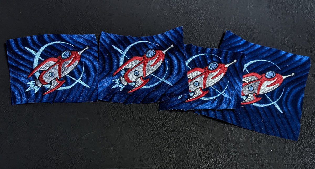 Fezmonger's tweet photo. I've been sharing the thread tests of my latest embroidery design over on the Patreon page. https://t.co/EJRRFCq88K

#fezorama #scifi #rocket #fez https://t.co/BEsBetaPeK