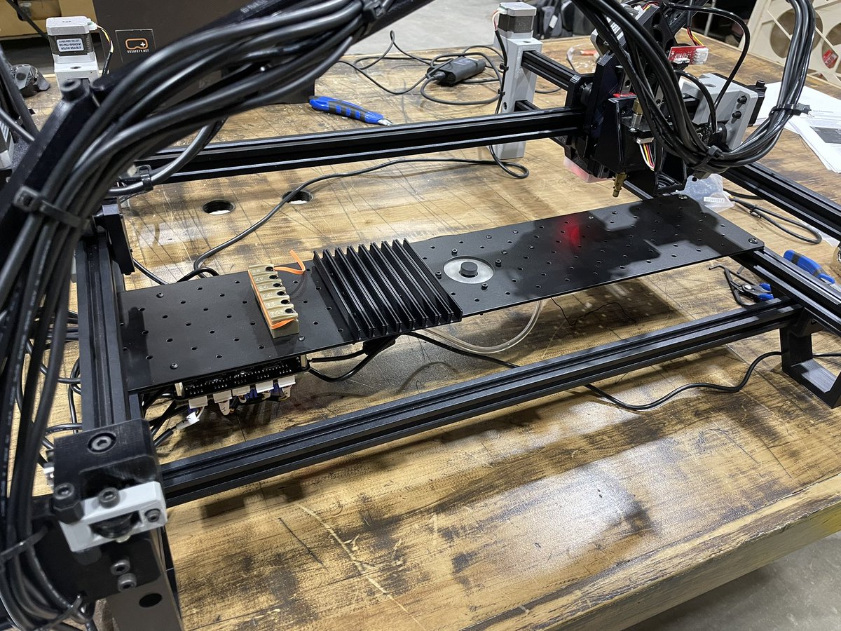 CMDannCA's tweet photo. It’s all built and ready to test #lumenpnp #pickandplace #openpnp can’t wait to make some pcbs with this https://t.co/2TZjhqUJYy