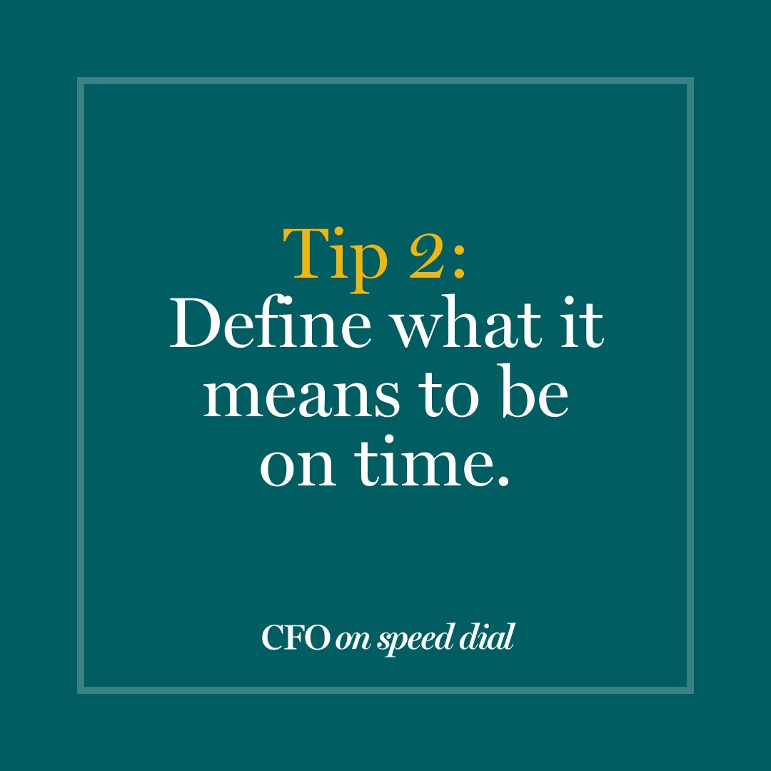 CFOonSpeedDial's tweet photo. Here are 2 tips for getting more meaning from your numbers:
⭐Tip 1: Keep asking questions.⭐
⭐Tip 2: Define what it means to be on time.⭐
#cfoonspeeddial #CFOtips https://t.co/wTP456DBjU