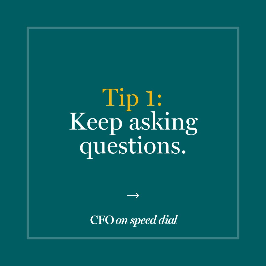 CFOonSpeedDial's tweet photo. Here are 2 tips for getting more meaning from your numbers:
⭐Tip 1: Keep asking questions.⭐
⭐Tip 2: Define what it means to be on time.⭐
#cfoonspeeddial #CFOtips https://t.co/wTP456DBjU