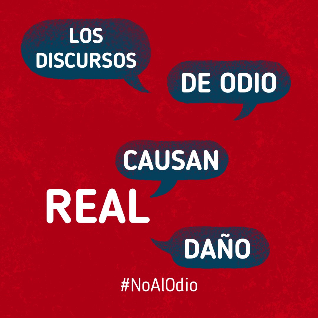 ONU_es's tweet photo. Los discursos de odio causan daño en la vida real.

Comparte este mensaje y haz de tus redes sociales una zona libre de mensajes de odio.

#NoAlOdio https://t.co/jDWrrCKhKW
