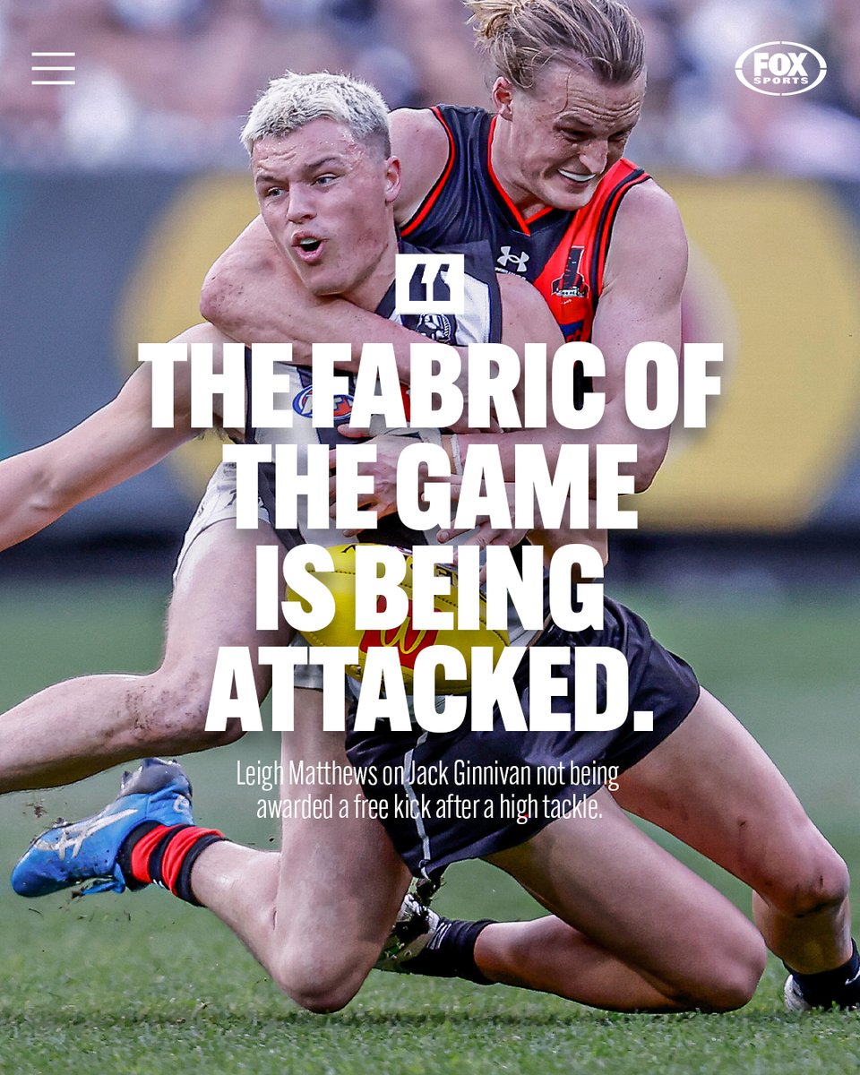FOXSportsAUS's tweet photo. AFL legend Leigh Matthews said he felt so “sick” and “disturbed” after watching Jack Ginnivan not receive a free kick on Sunday night that he couldn’t sleep.

For more 👇
https://t.co/mqXGzWkq8N https://t.co/JMmZdb65oX