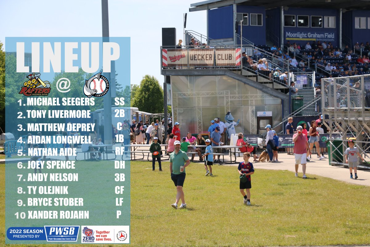 LS_Chinooks's tweet photo. The starting lineup for game two of the series against the Rafters is in! First pitch here at Moonlight Graham Field at Kapco Park is at 6:35 p.m. #LAKvsWIR

Tonight’s starting lineup is presented by @wisDOT https://t.co/oYUJvePshJ