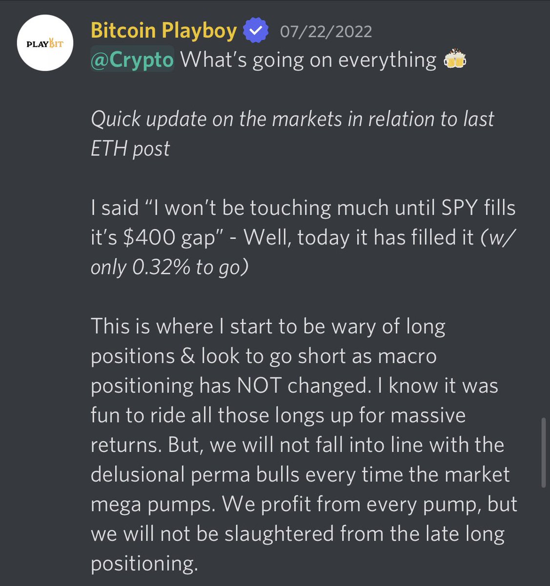 PIaybit's tweet photo. CT got bullish into supply again.
What did I tell my discord? 

“Be wary of longs when $SPY fills gap” 
“Look to go short, macro not changed”
“Do NOT fall into line w/ delusional perma bulls when market pumps” 
“Late long will get slaughtered”

Longed pico bottom, Sold pico top https://t.co/uYk0uk0JUd