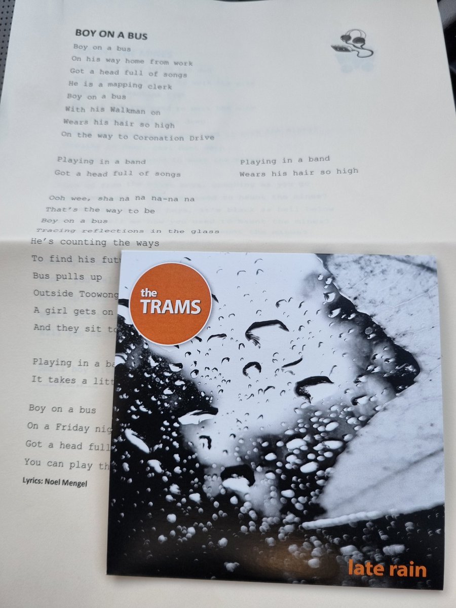 bryanestepa's tweet photo. Loving this new album by #thetrams. The added lyrics was a perfect touch to this package too. Congrats @MengelNoel and crew! https://t.co/6kujH1iYgx