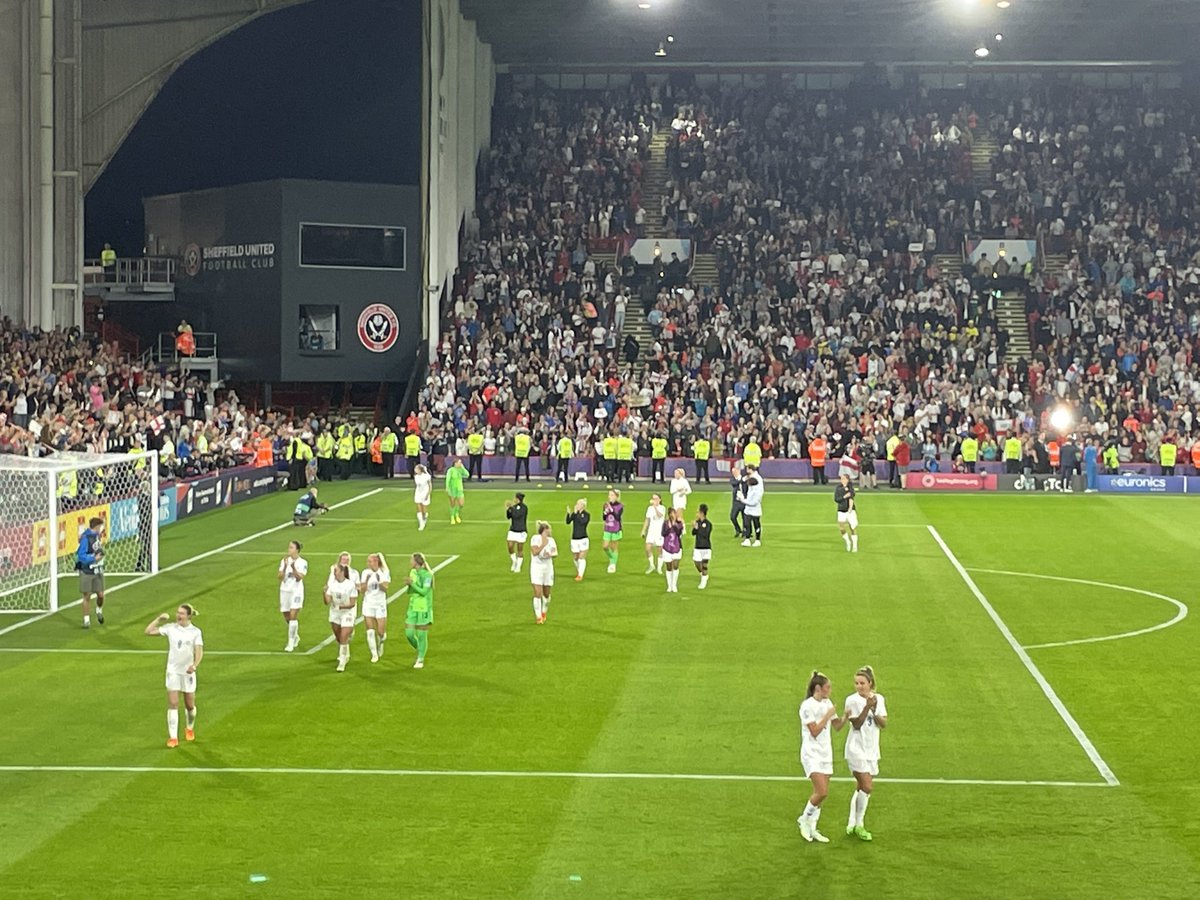 cassiegoodison's tweet photo. Incredible night and great to be back in Sheffield. ❤️ this team. Bring on Wembley! One to go… #lionesses https://t.co/57HnvA7n24