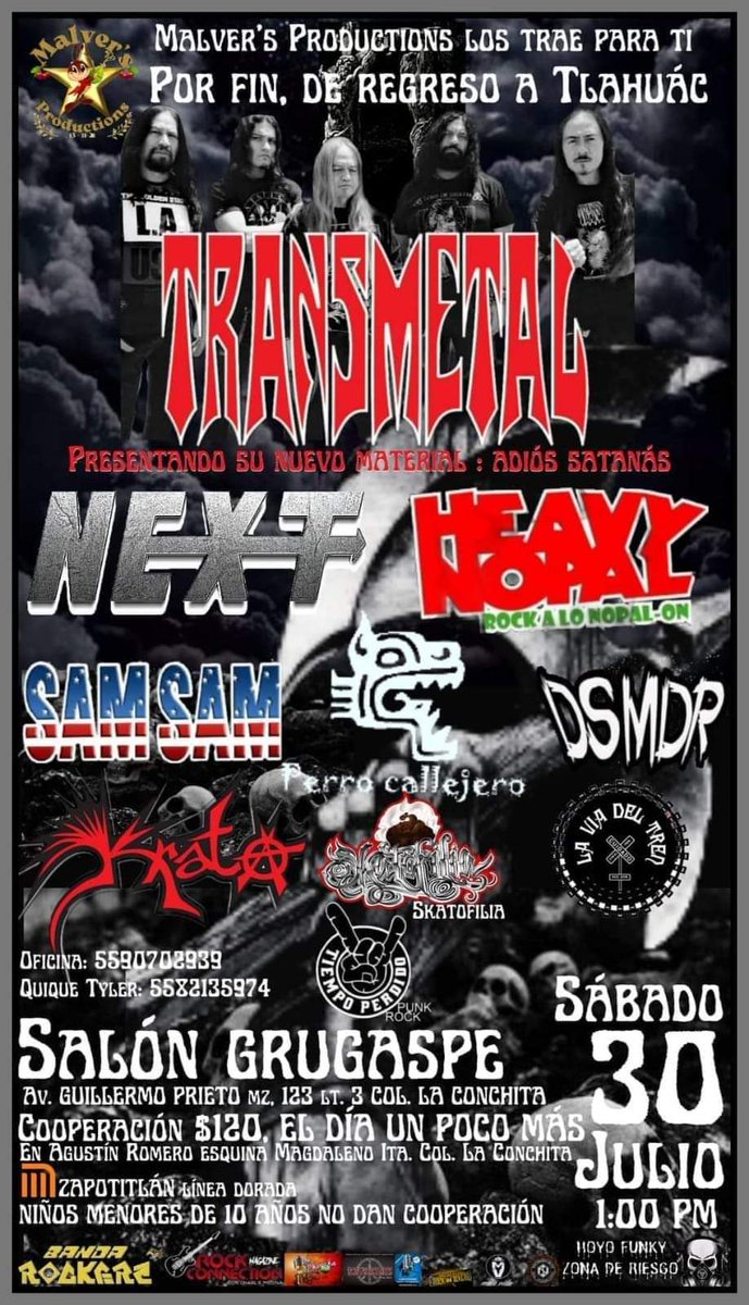 alanext's tweet photo. Sábado 30 de Julio 22. #NextOficial Presente en "Salon Grugaspe" Colonia la Conchita. Tláhuac. A unas cuadras de la estación del Metro Zapotitlán Línea Dorada. inicia 1PM. Allá nos vemos #potentepoderosoybrutal #gritarock #PeleaOMuere #debesmorir #Ayudame #suicidio #nosoynormal https://t.co/oqcV9ISFOc