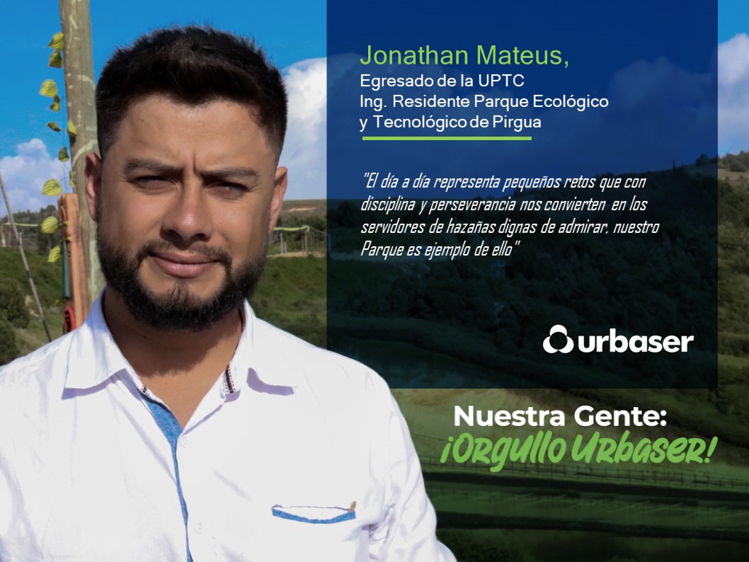 #NuestraGente ¿Quiénes trabajan en Urbaser? 

A partir de hoy y cada martes conoceremos el talento de quienes a diario hacen posible el cuidado del ambiente.

Presentamos a Jonathan, talento boyacense que aporta su experiencia desde el Parque Ecológico y Tecnológico de Pirgua.