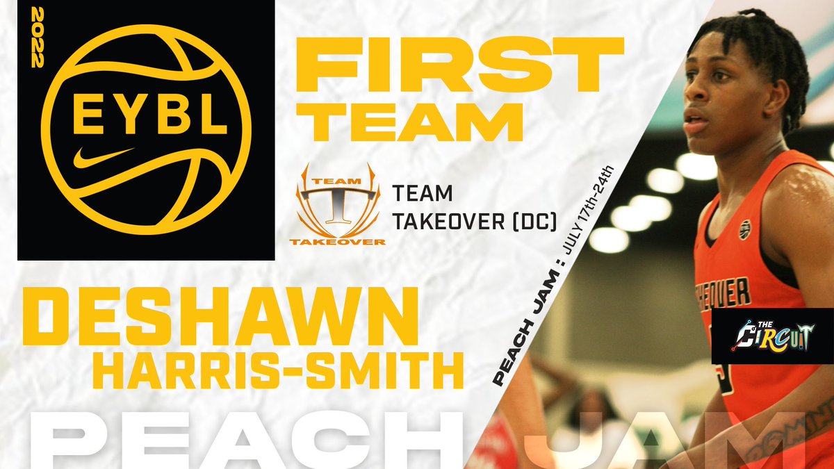 Nike EYBL Peach Jam: 1st Team🥇 Deshawn Harris-Smith // Team Takeover (DC) STATS: 12.3 PPG, 8.0 RPG, 3.6 APG, 1.1 SPG READ 👇🏾 theseasonticket.com/news_article/s… @thatdogdeshawn @TTOBasketball