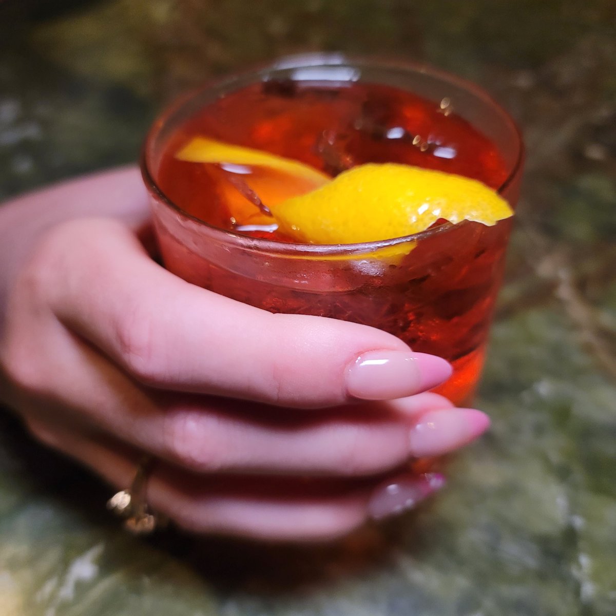 Get your #TuesdayBoozeday on with our boozy and yummy cocktails like "Rosa Colored Glasses" - <a href="/greenhatgin/">Green Hat Gin</a>, Cocchi Rosa Vermouth, <a href="/AperolUSA/">Aperol USA</a>! Rain or shine, Amy will be here mixing it up til midnight!