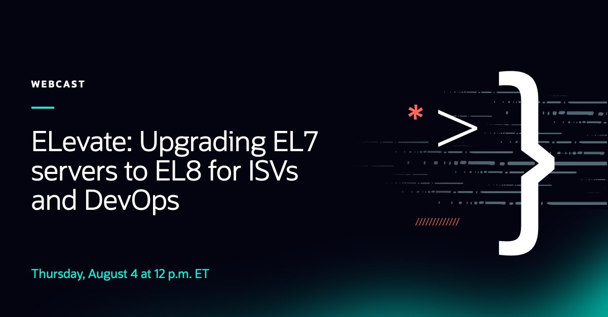 👉 Extend ELevate to include 3rd party repositories
👉 Upgrade 3rd party RPMs as part of ELevate upgrade

Join our upcoming webcast to learn all this and more straight from an expert. social.ora.cl/6014zLcBr