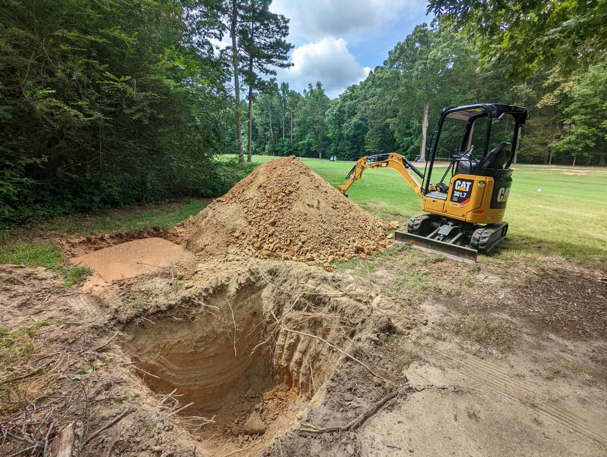 Starting a 6 week irrigation project with Richmond Irrigation and STI. Small crew could not get it done in-house so we brought in the big-guns! Will be a huge improvement to #12 <a href="/BrandermillCCVA/">Brandermill CC</a> .